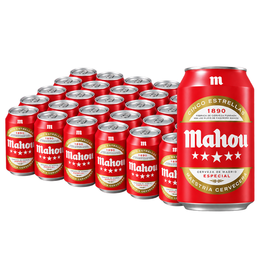 Mahou 5 Estrellas - Pack 24 Latas 33cl