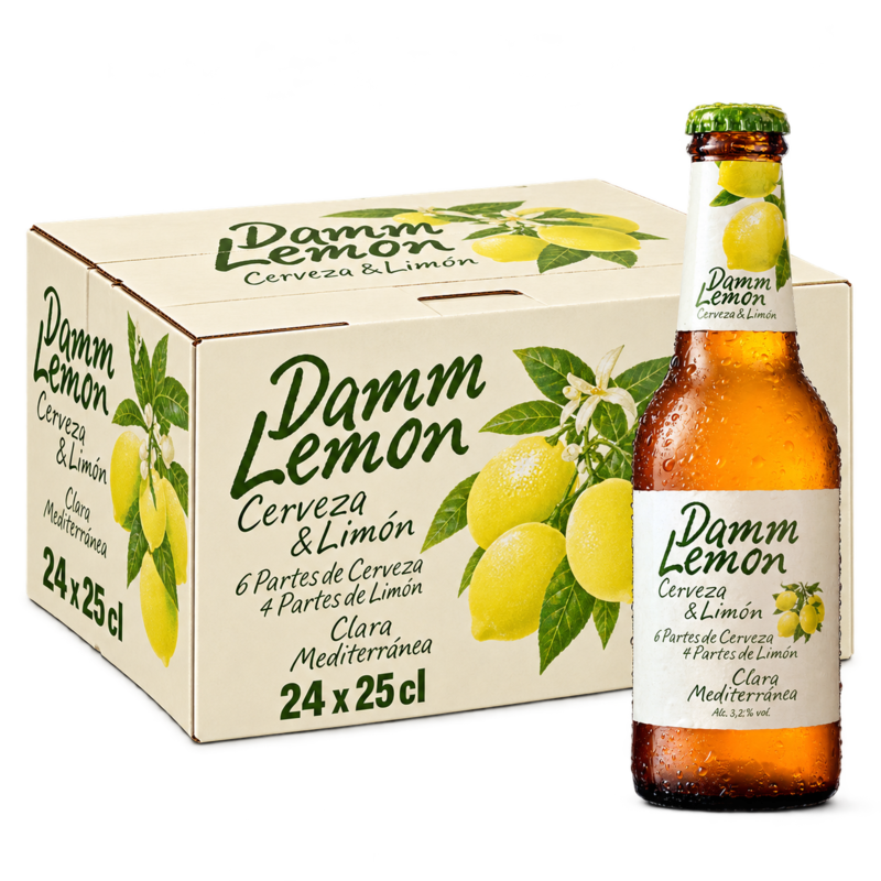 Cerveza Damm Lemon - Pack 24 Botellas 25cl