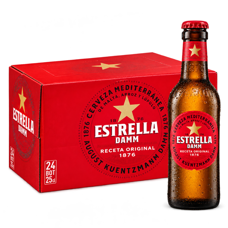 Cerveza Estrella Damm - Pack 24 Botellas 25cl