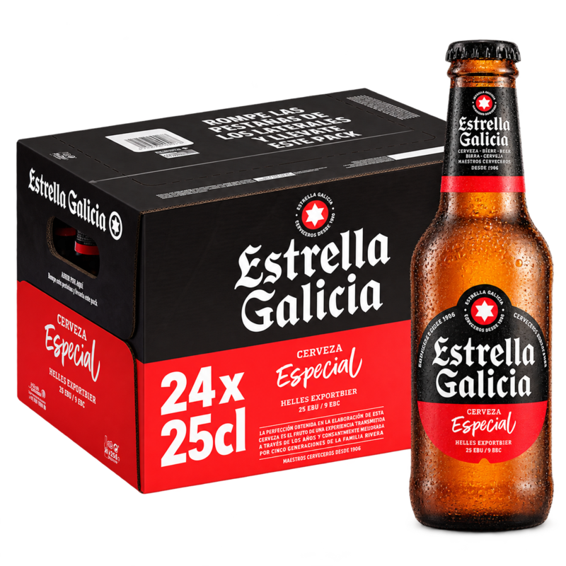 Cerveza Estrella Galicia - Pack 24 Botellas 25cl