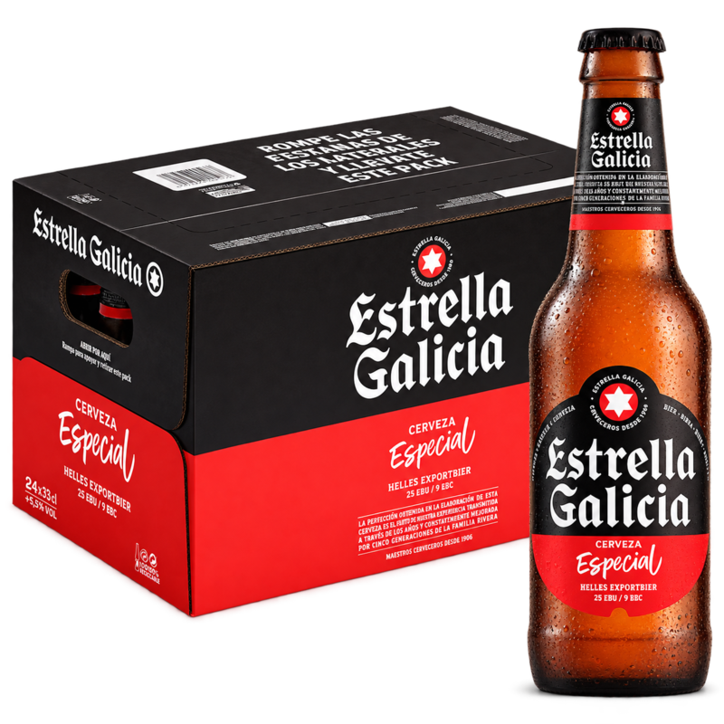 Cerveza Estrella Galicia - Pack 24 Botellas 33cl