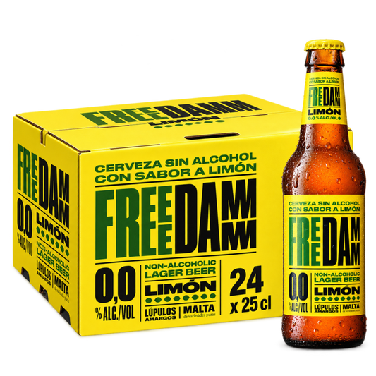 Cerveza Free Damm Limón - Pack 24 Botellas 25cl